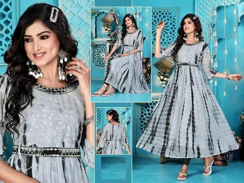 Chiffon Anarkali With Shawl | KS08