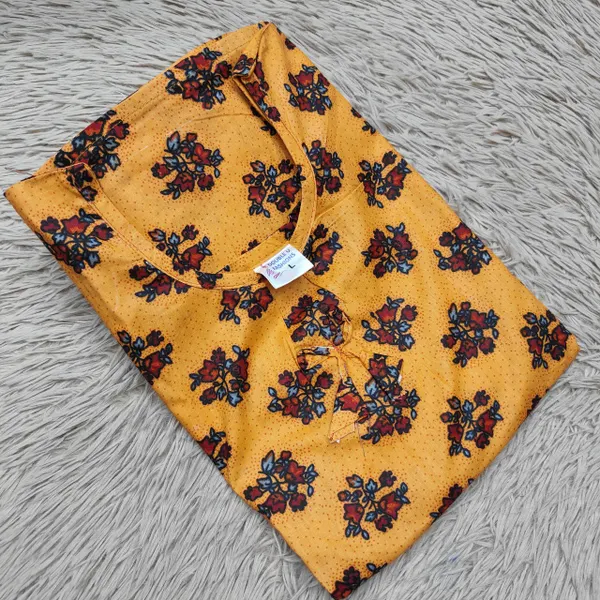 Premium Cotton U Neck Nighty Fully Overlocked | NT2573