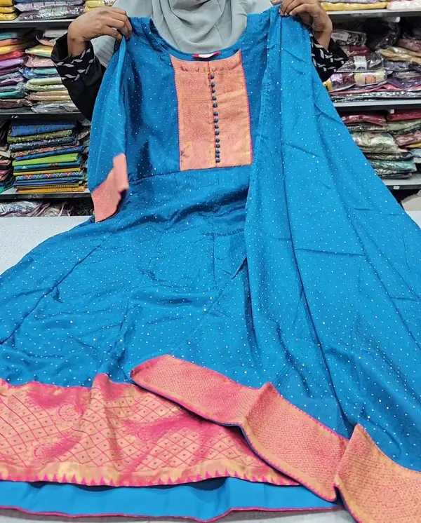 Vichitra Silk Kurti with Shawl | KS707