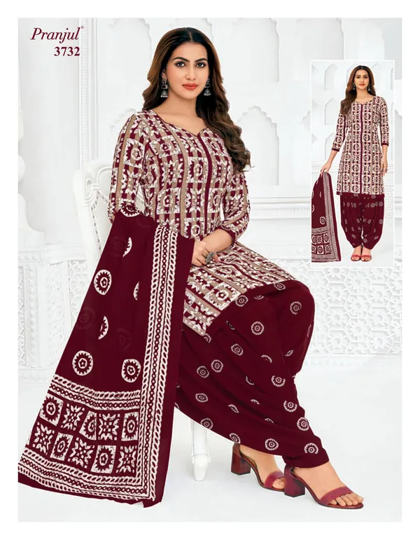 Pranjul Premium Cotton Stright Top patiyala Bottom with Dupatta | SW3732