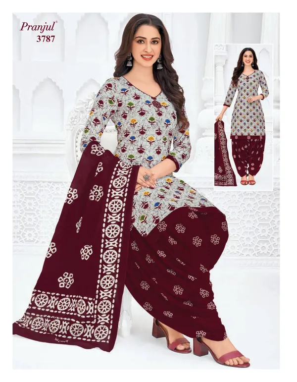 Pranjul Premium Cotton Stright Top patiyala Bottom with Dupatta | SW3787