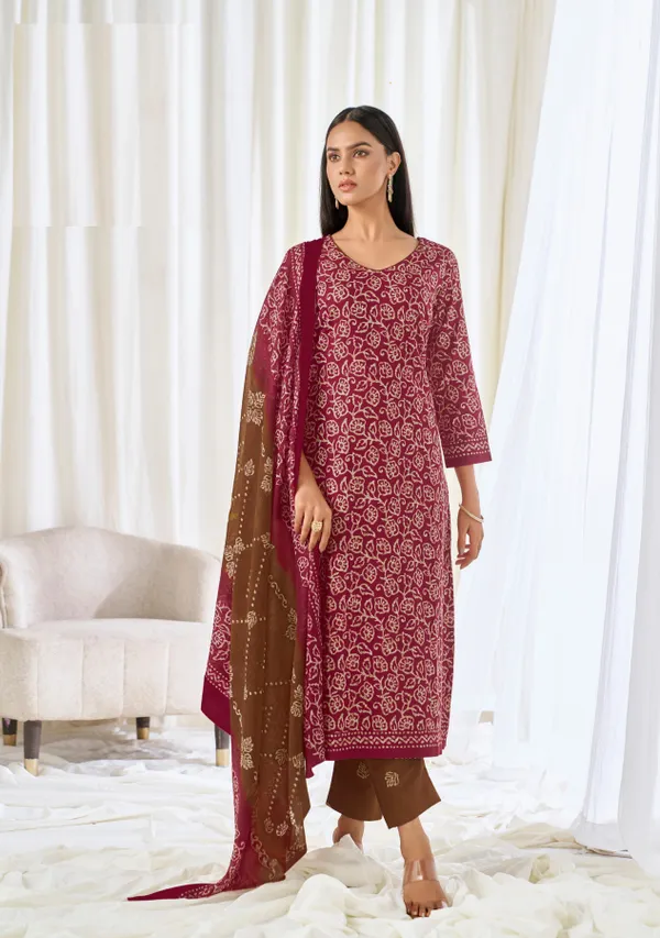 Pure Cotton Salwar Set Straight Pant & Dupatta | TS2540