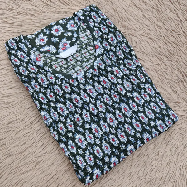 Premium Cotton Smocked Maxi Gown With Side pocket | MG72