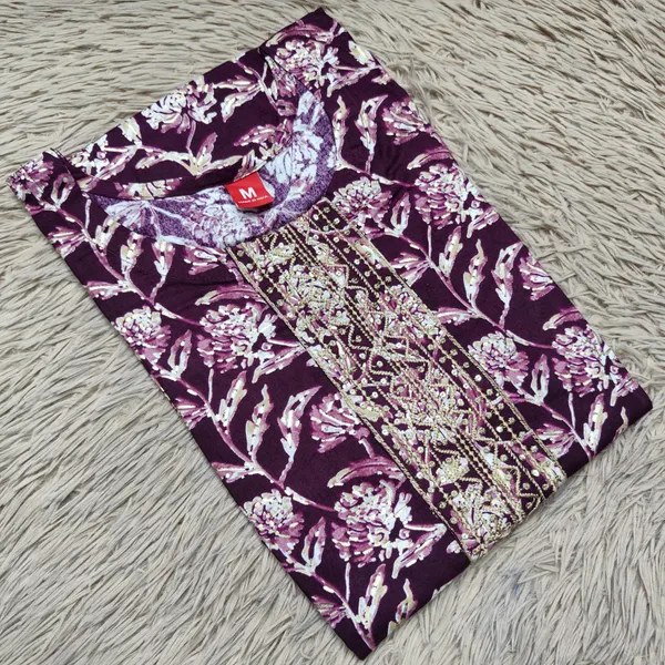Premium Liva Certified Rayon Embroidery Straight Kurti with Side Cut | SD34