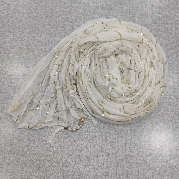 Soft marble Chiffon 2mtr Sequin Shawl | SQ04