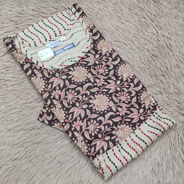 Full Hand Premium Frock Style Nighty } NT3088