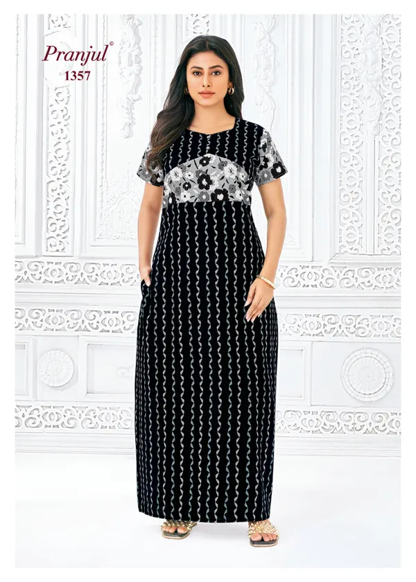 Pure Cotton Pranjul Nighty | PN1357