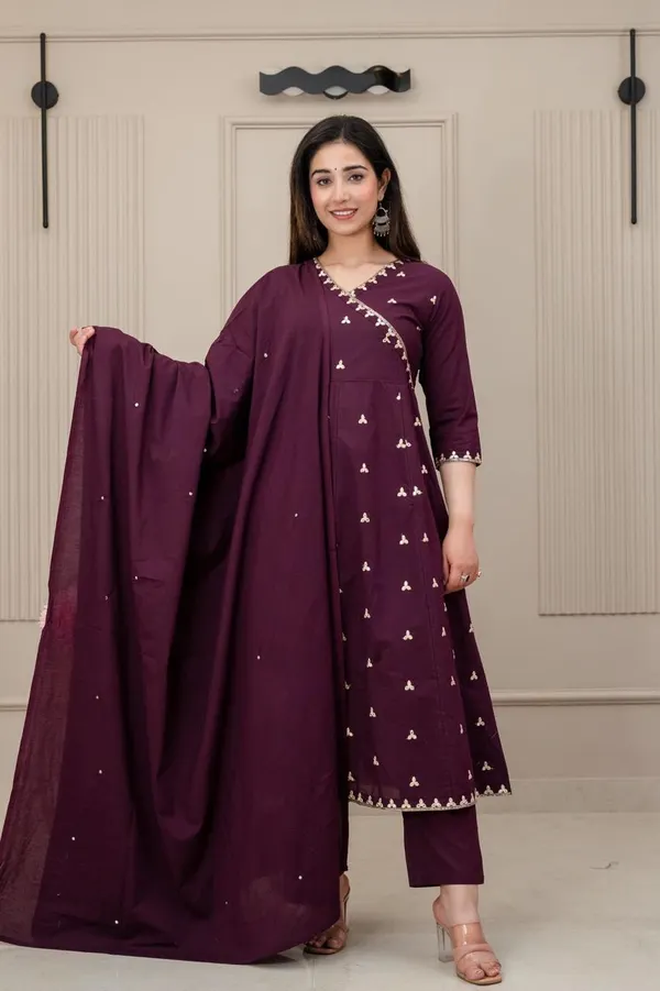 Premium 60×60 Cotton Top Bottom Dupatta Set | TS3011