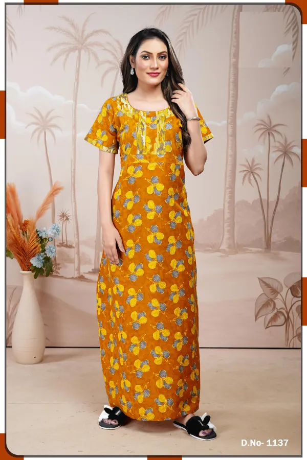 Premium Cotton Branded Nighty | BR37
