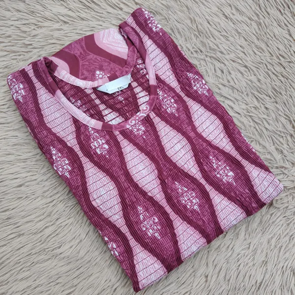 Premium Cotton Smocked Maxi Gown With Side pocket| MG57