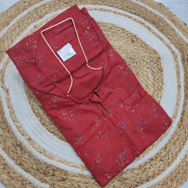Premium Rajwadi Cotton Collar Neck Nighty | NT3807