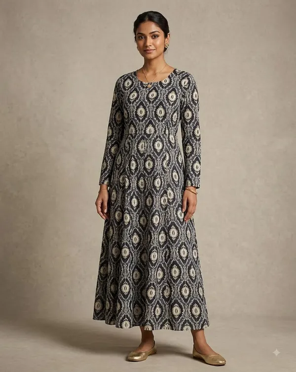 Premium 60/60 Soft Cotton Full Sleeve Anarkali | AK2249