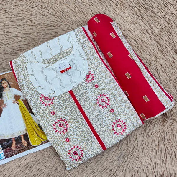 Premium Rayon Cotton Kurti with Dupatta Set | KS895