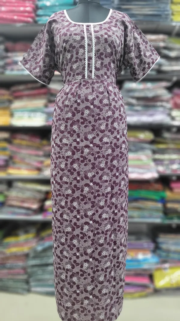 Premium Alphine Frock Nighty with Side Pocket & Adjustable Rope | NT2814