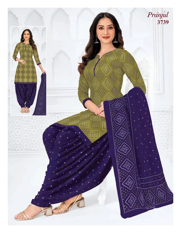Pranjul Premium Cotton Stright Top patiyala Bottom with Dupatta | SW3739