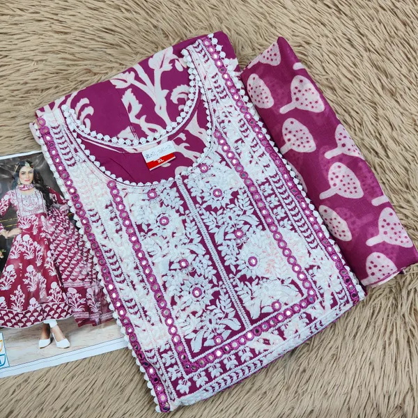 Premium Rayon Cotton Kurti with Dupatta Set | KS888