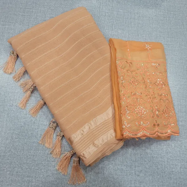 Fancy Plain Sarees with heavy work blouse | SR149