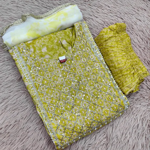 Nayra Cut Kurti with Bottom & Dupatta | TS1829