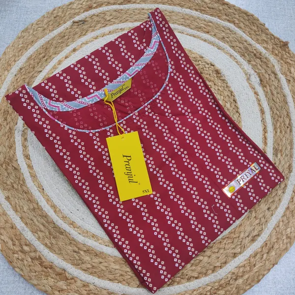 Pranjul Pure Cotton Straight Kurti | PK597