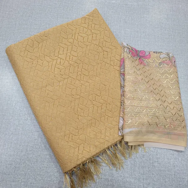 Heavy neted Saree with Contrast blouse | SR173