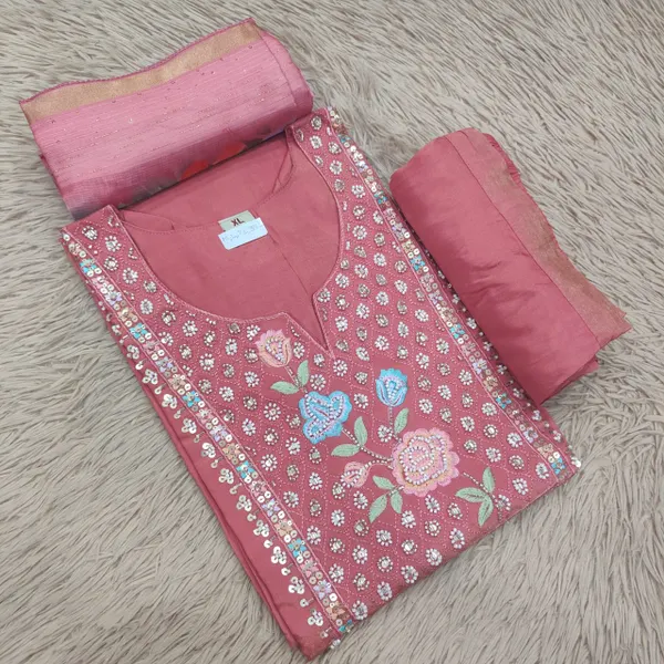 Premium Top Bottom Dupatta Set – Kolkata Style Handwork  | TS2197