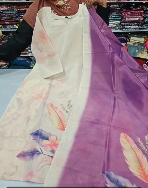 Shimmer Silk Straight Top with Dupatta | SK29