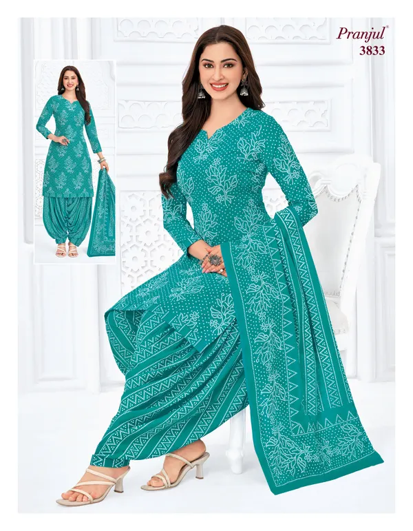 Pranjul Premium Cotton Stright Top Patiyala Bottom with Dupatta | SW3833