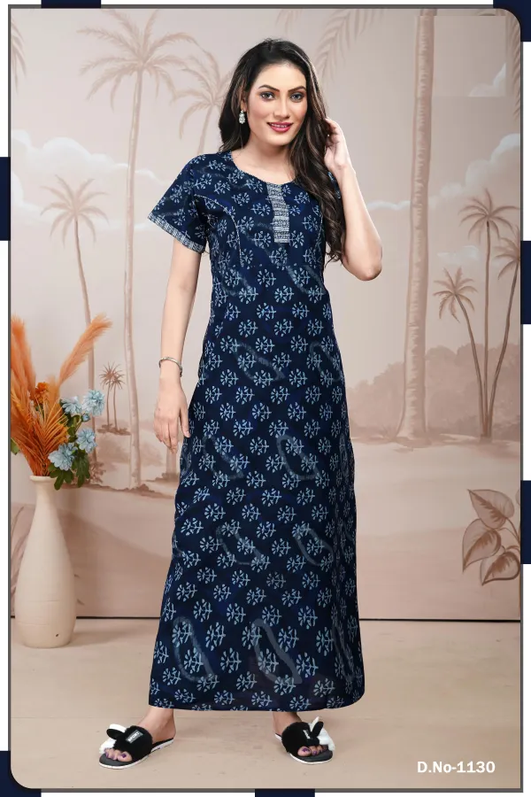 Premium Cotton Branded Nighty | BR30