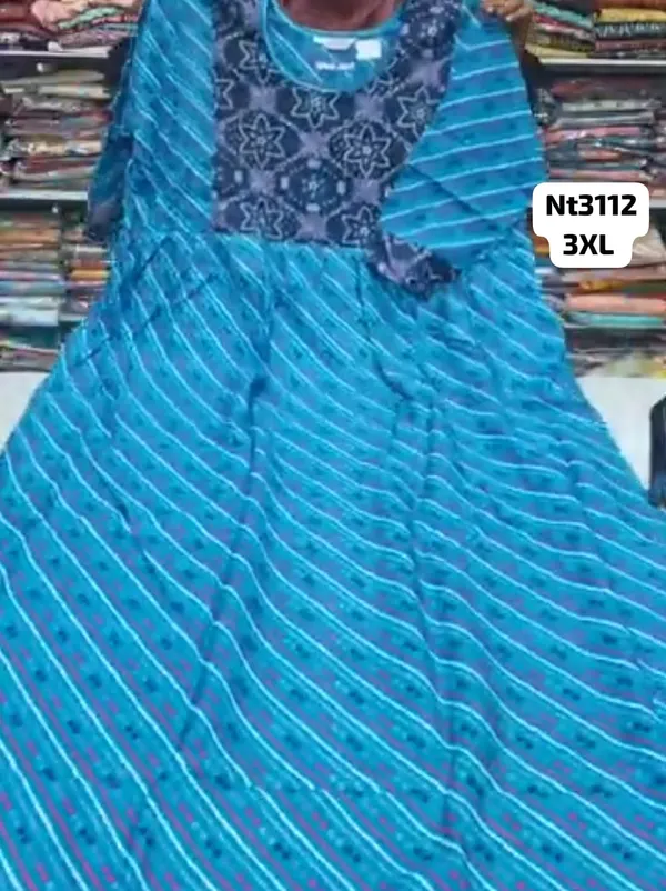 Full Hand Premium Frock Style Nighty } NT3112