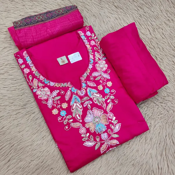 Premium Top Bottom Dupatta Set – Kolkata Style Handwork  | TS2202