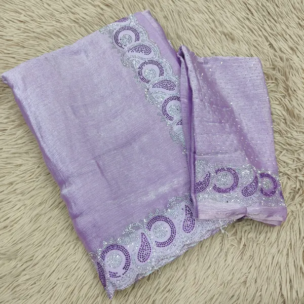 Premium Fendy Silk Pastel Saree with Multi-Colour Stone Work | SR91