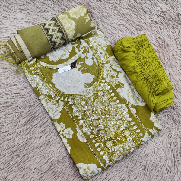 Premium Vatican Top Bottom & Dupatta Set | TS2054
