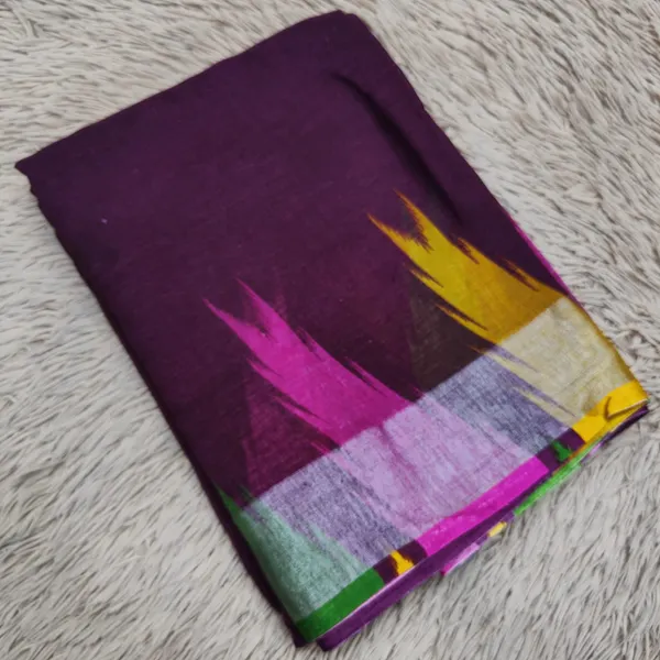 Linen Cotton Saree with Temple Border |SR33