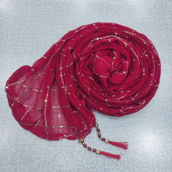 Soft marble Chiffon 2mtr Sequin Shawl | SQ05