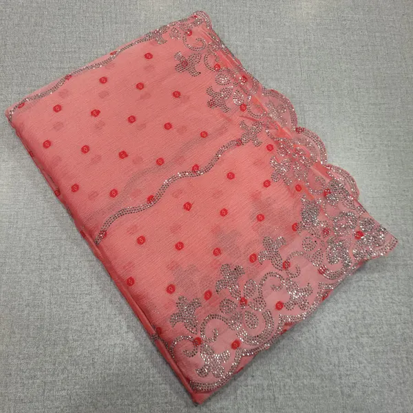 Fendy Stone work Saree with Running Blouse | SR169