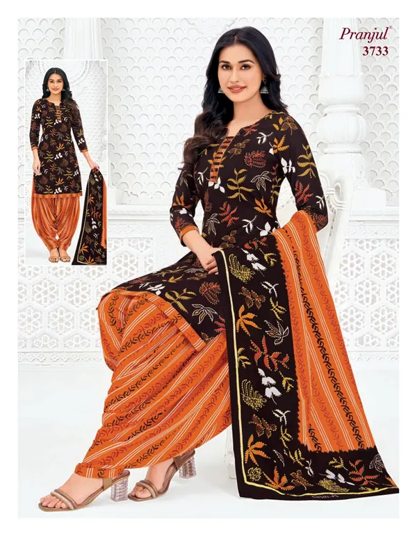 Pranjul Premium Cotton Stright Top patiyala Bottom with Dupatta | SW3733