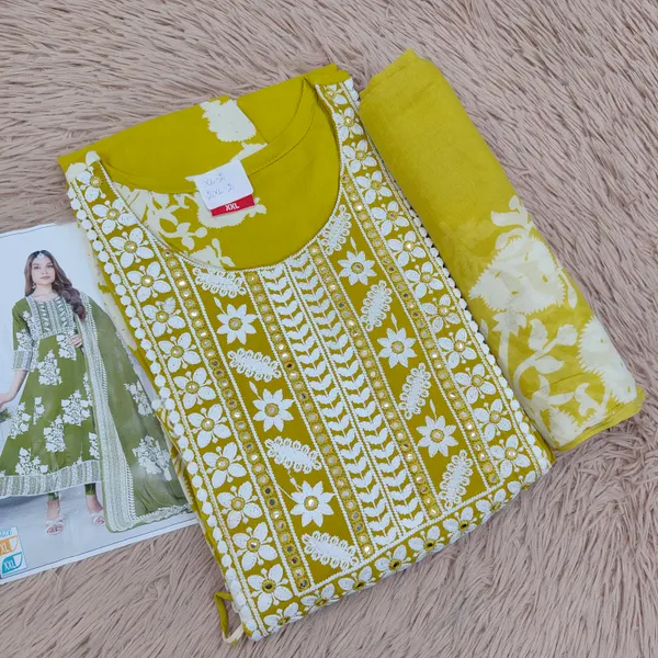 Premium Rayon Cotton Kurti with Dupatta Set | KS892