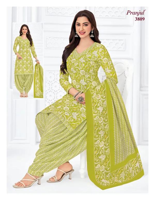 Pranjul Premium Cotton Stright Top Patiyala Bottom with Dupatta | SW3809