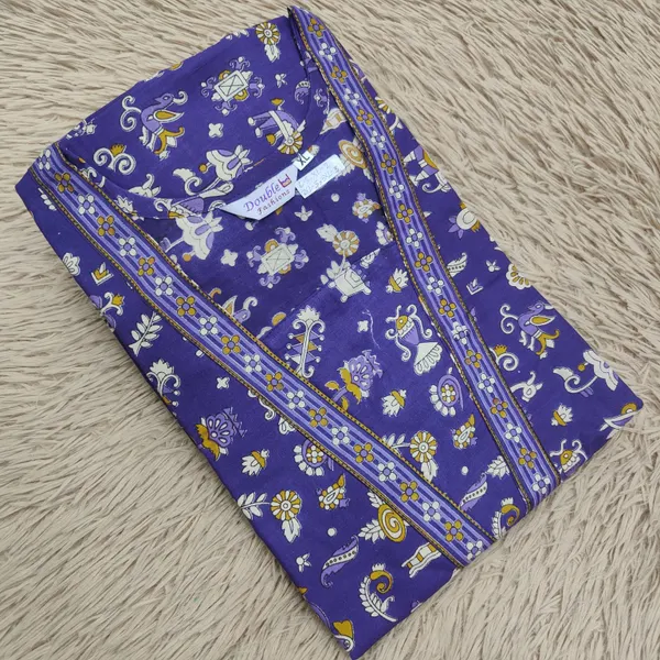 Premium Cotton Frock Style Nighty with Adjustable Rope & Side Pocket |NT3645