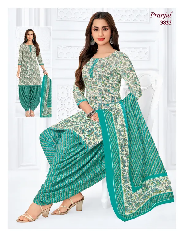 Pranjul Premium Cotton Stright Top Patiyala Bottom with Dupatta | SW3823