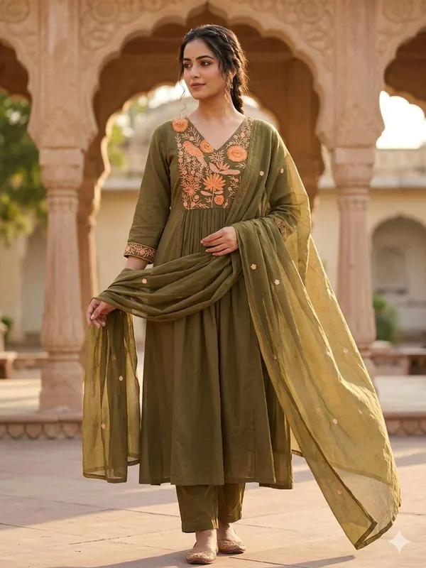 Premium 60×60 Cotton Top Bottom Dupatta Set | TS3013