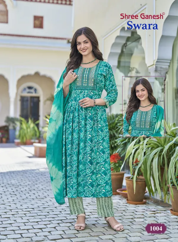Sree Ganesh Heavy Rayon Anarkali Top Bottom & Dupatta | TS2993