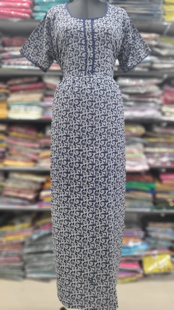 Premium Alphine Frock Nighty with Side Pocket & Adjustable Rope | NT2822