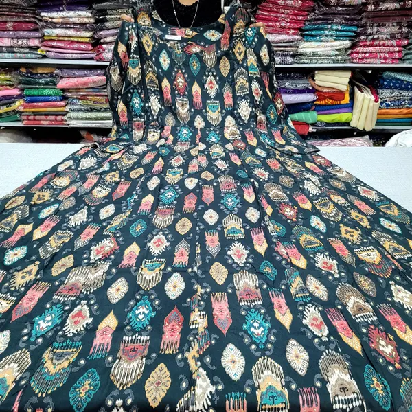 Premium 1st Quality Rayon Full Sleeves Long Anarkali Kurti | AK2227