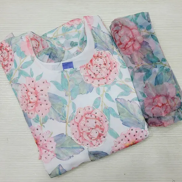 Chiffon Anarkali With Shawl | KS15