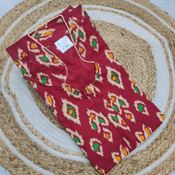 Premium Rajwadi Cotton Collar Neck Nighty | NT3822