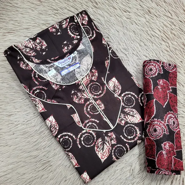 Premium Half Sleeve Shawl Nighty Set | NT3724