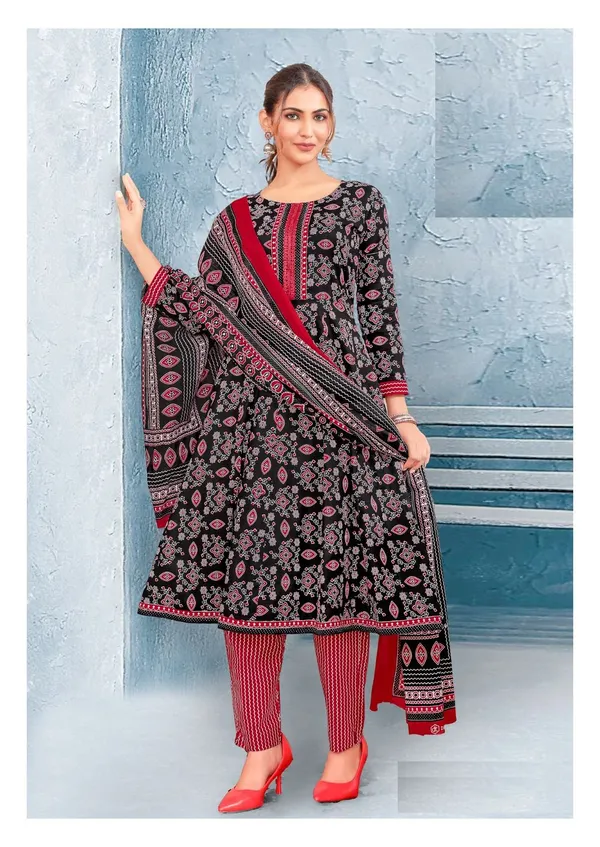 Pure Cotton Anarkali Kurti Set with Bottom & Dupatta | TS2295
