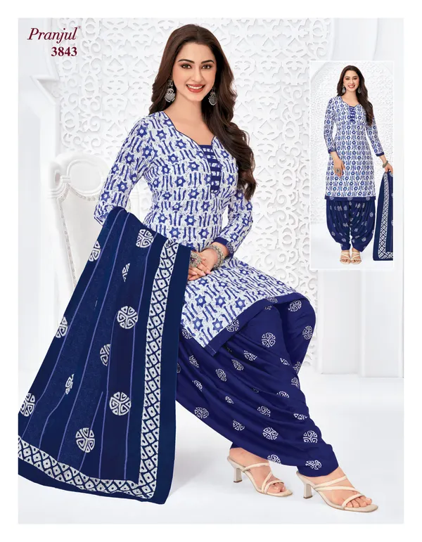 Pranjul Premium Cotton Stright Top Patiyala Bottom with Dupatta | SW3843