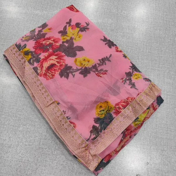 Vichitra Silk embroidery border saree | SR279